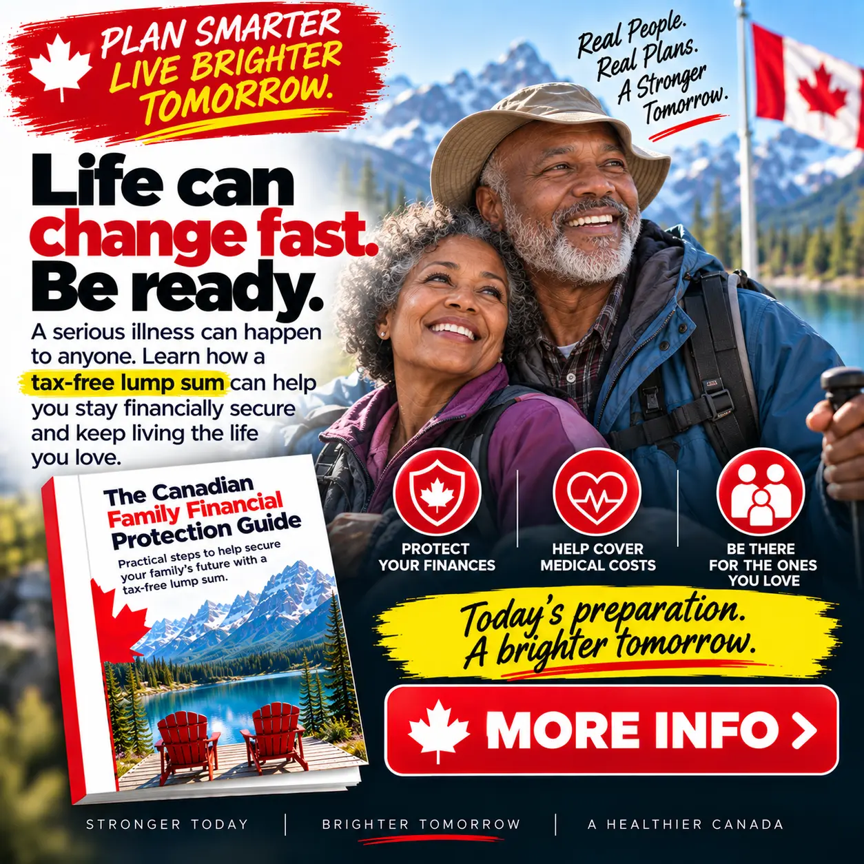 Plan smarter. Live brighter. — Canadian Family Financial Protection Guide campaign ad